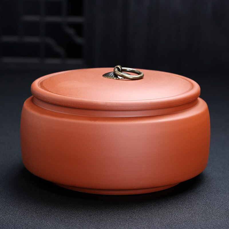 Koffie Bus Chinese Keramiek Thee Caddy Grote Snoep Opslagtank Draagbare Verzegelde Thee Pot Paarse Klei Reizen Thee Dozen: A