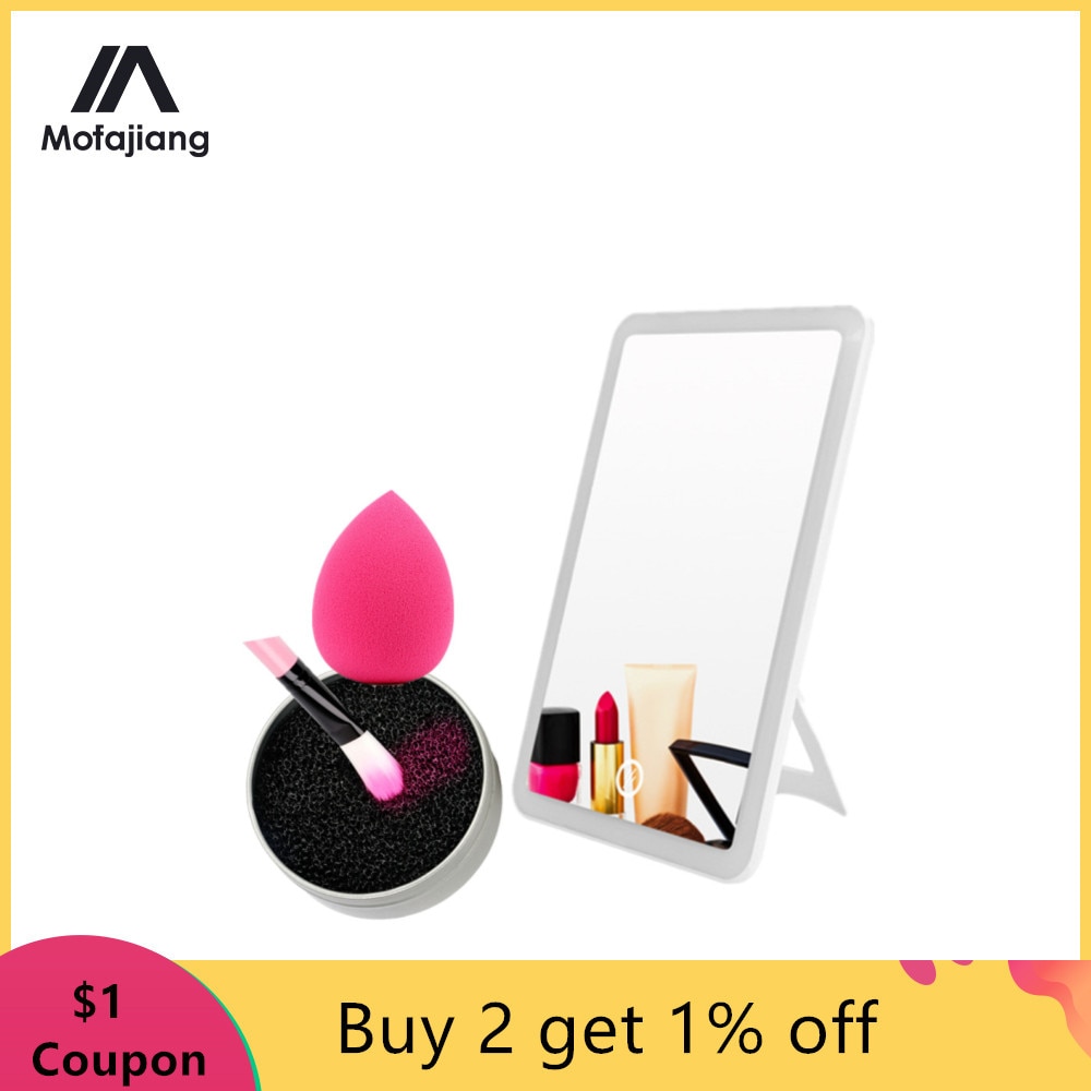 Led Touch Screen Makeup Mirror Set Vanity Magnifying Lights 180 Degree Rotation Table Countertop Cosmetics Bathroom Mirror