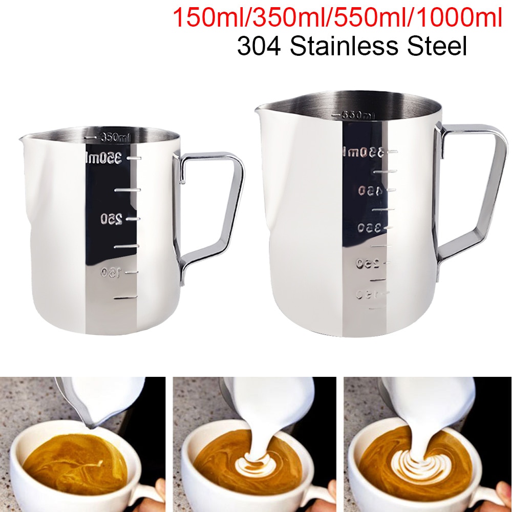 600ml 1000ml Japanse Stijl Expresso Rvs Keuken Craft Koffie Melk Opschuimen Latte Jug