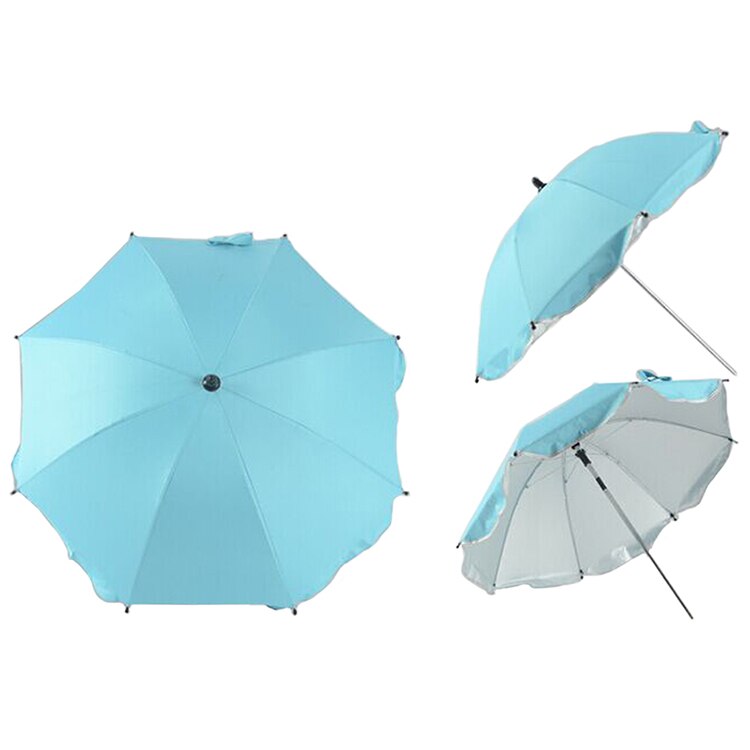 Sombrilla de cochecito de bebé de nailon Anti-UV cubierta de toldo de sol 360 paraguas de cochecito ajustables soporte elástico soporte de cochecito Accesorios: Azul cielo