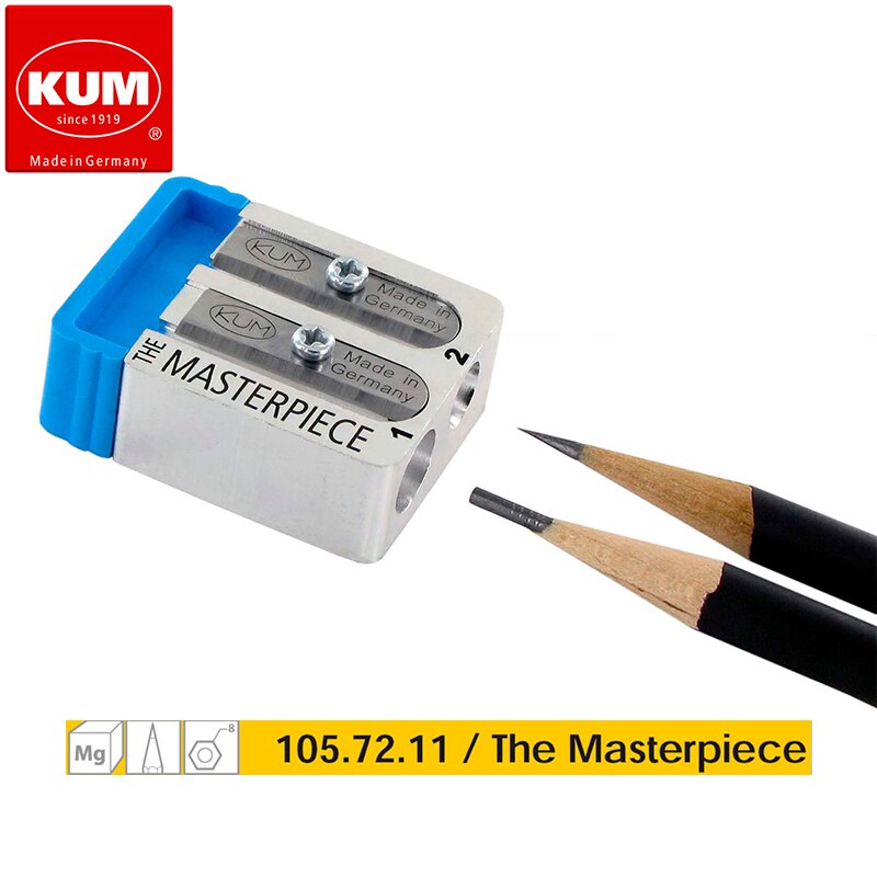 Kum-Sacapuntas de magnesio segmentado The Masterpiece, 1 unidad, , 2 hojas de repuesto, suministros escolares