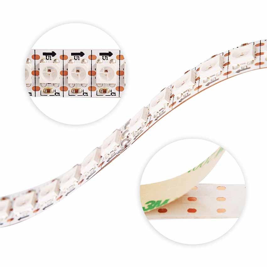 WS2812 WS2812B 1 M/2 M DC5V 144 leds/m Full Color LED Pixel Strip Ingebouwde 2812 Chip 5050 Droom Kleur RGB LED Diode Lint lamp