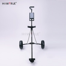 Golf Pull Cart Iron Black Adjustable Golf Trolley Cart 2 Wheels Push Pull Golf Cart Aluminium Alloy Foldable Trolley With Brake