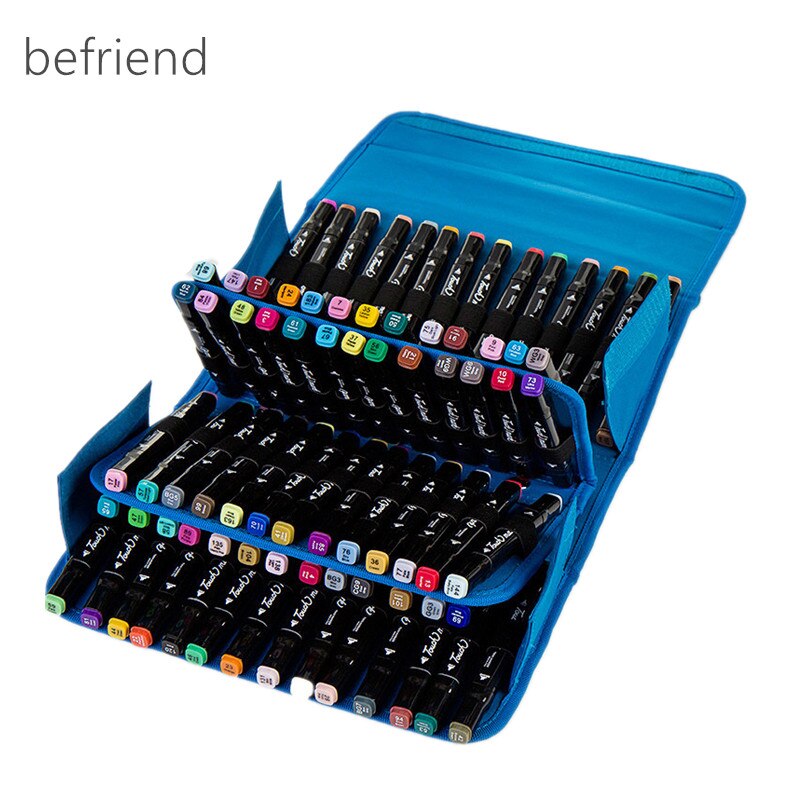 Schrijfwaren kunstmarkers pennenzakken schilderdoos stift tas etui schetsgereedschap opbergtas organizer tas 80- gats etui groot