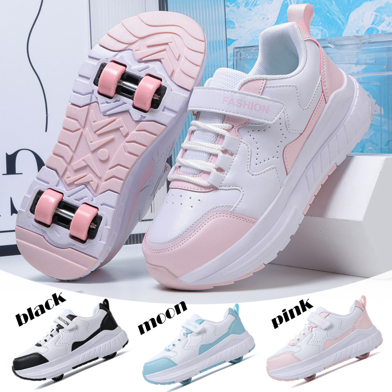 Kids Roller Skate Shoes Casual Sports Children 4-Wheels Sneakers for Boys and Girls Nice Footwear