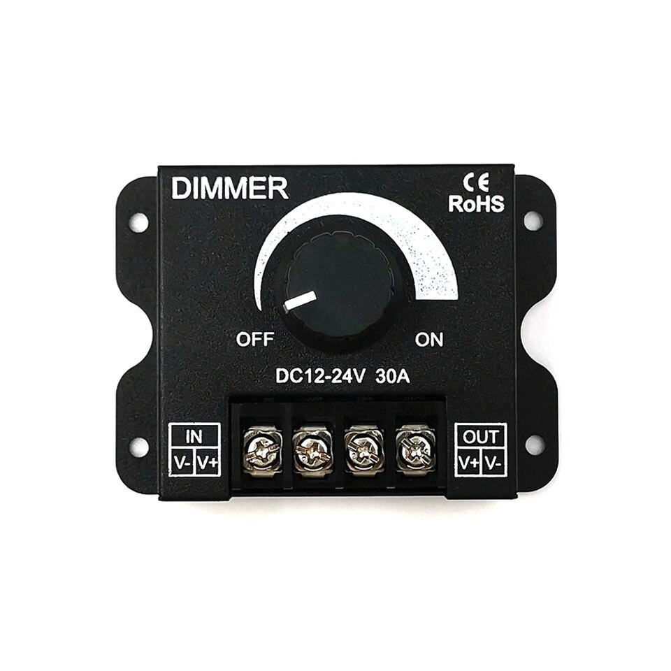 DC12-24V Lighting Dimmer for LED Lights 8A 30A Stepless LED Dimmers 10W 50W 100W 200W 300W Brightness Dimming Switch Controller