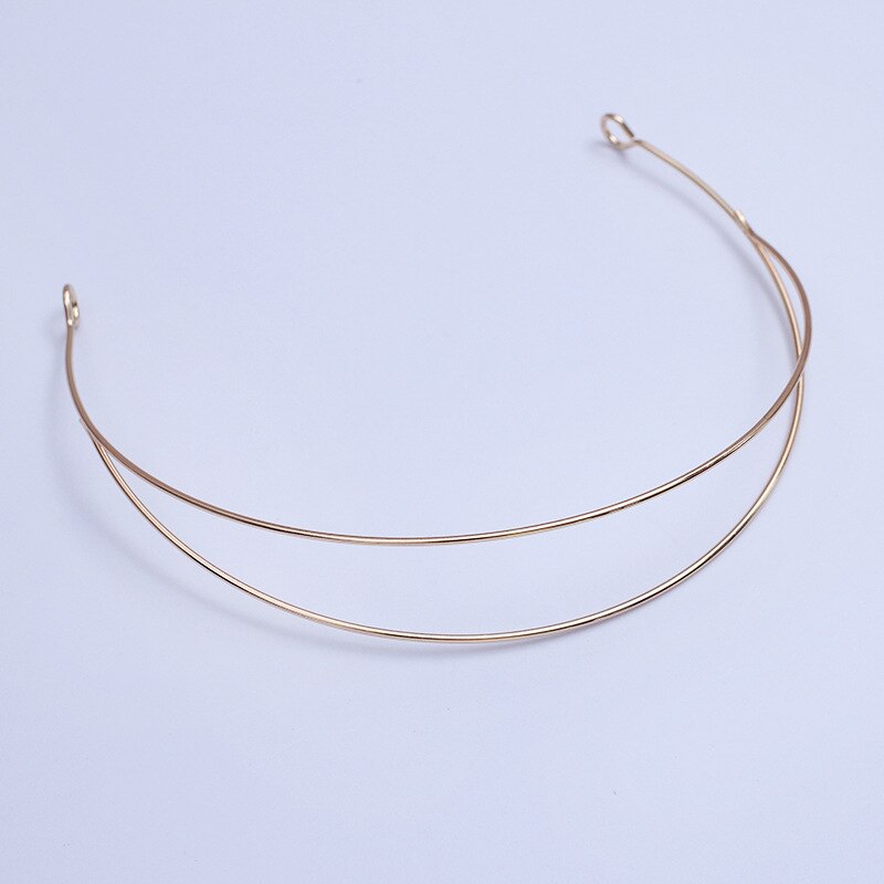 3 Stuks Twee Lijnen Metalen Haarbanden Hoofd Hoepel Band Trendy Haarband Basisafstelling Diy Hairwear Accessoires Voor Sieraden Maken bruiloft