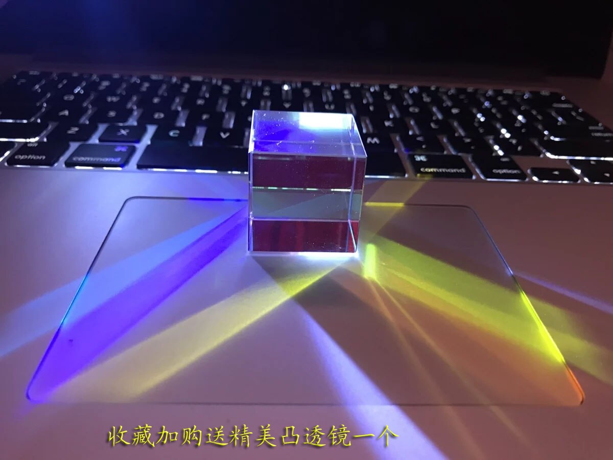 Color Prism Six Sides Bright 28m Large Glass Black Tech Pendant Science Experiment Beamsplitter Photo PRISM