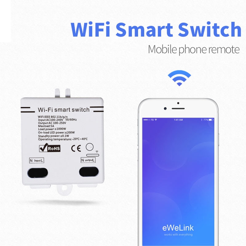 DIY WiFi Smart Light Switch Universal Breaker Timer eWelink APP Wireless Remote Control Works with Alexa Google Home