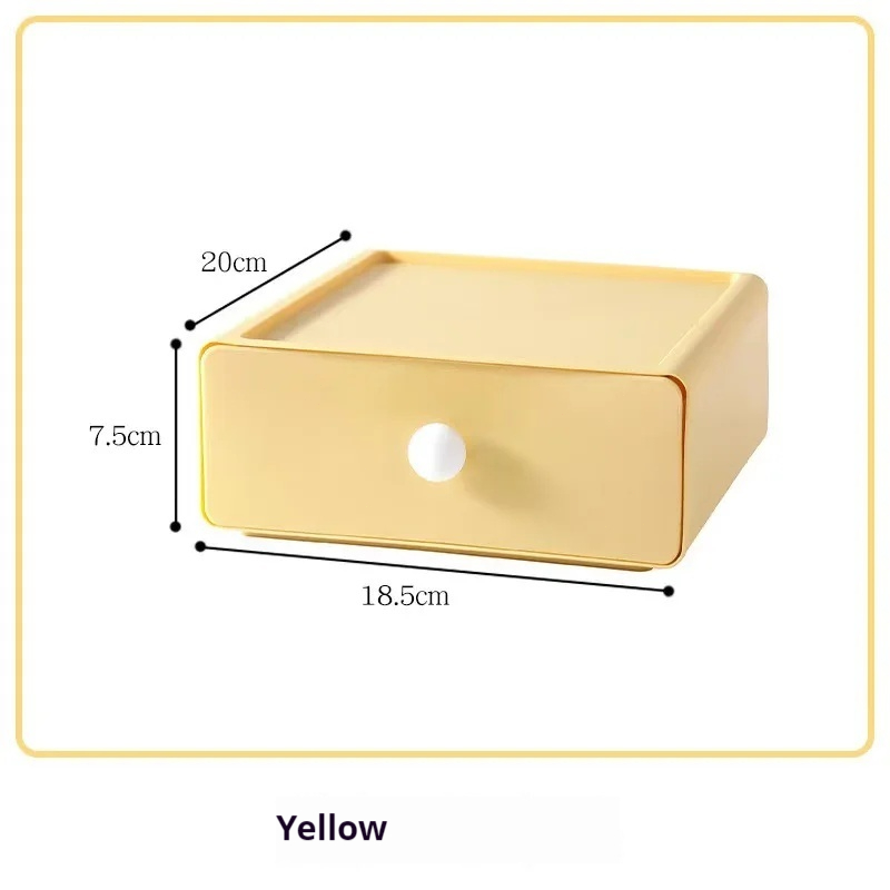 3Pcs Large Capacity Desktop Storage Box Desktop Sundries Organizer Stackable Desk Storage Box With Handle Drawer Home Storage: M / Blue