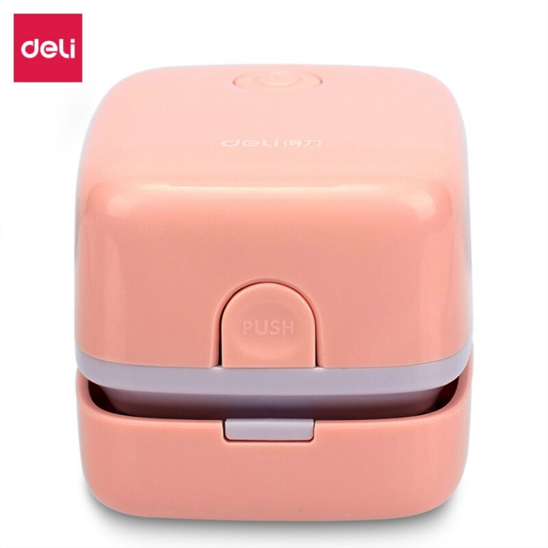 Deli Desk Set Portable Desktop Cleaner Home Table Sweeper Mini Desk Vacuum Cleaner For School Classroom School Office Supplies: Red