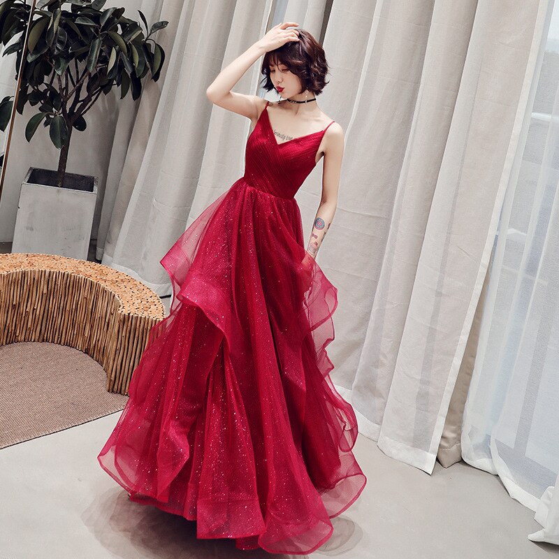 Wedding Toast Dress summer married female sense was thin long evening dress female Vestidos S-XXL
