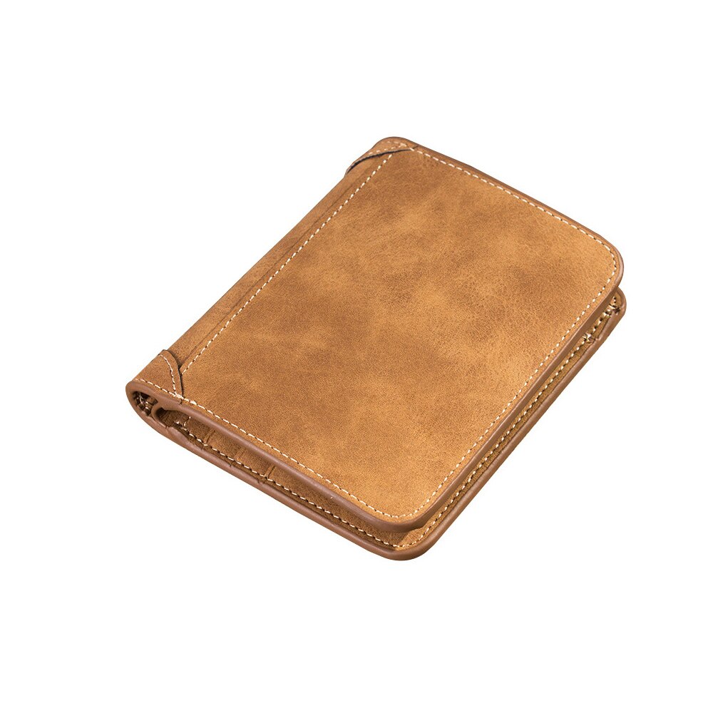 ¡Novedad de ! Cartera corta de cuero recubierto para hombre, billetera Retro de doble pliegue Vertical, billetera multitarjeta coreana para jóvenes, a la para hombres: style 2-d