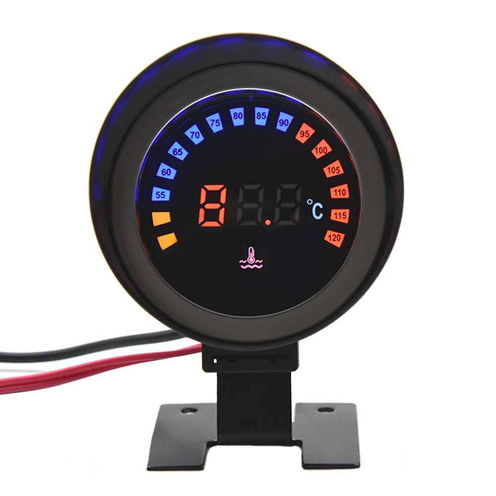Medidor de temperatura de agua LCD redondo con Sensor de temperatura del agua, pantalla Digital M10, lente de humo, medidor automático para coche y camión, 12V y 24V
