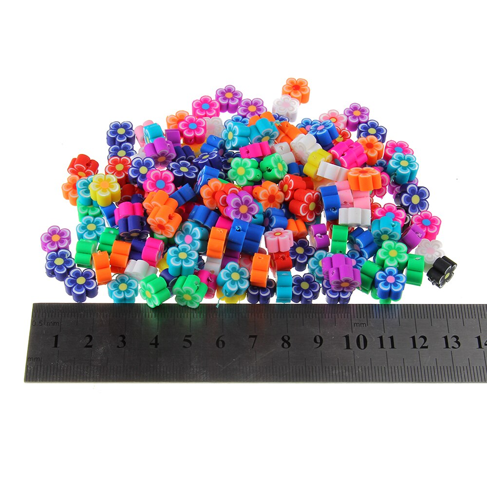 100Pcs/lot DIY Jewelry Polymer Clay Beads Flower Pieces Mix color Bracelet Accessory Slices Jewelry Making