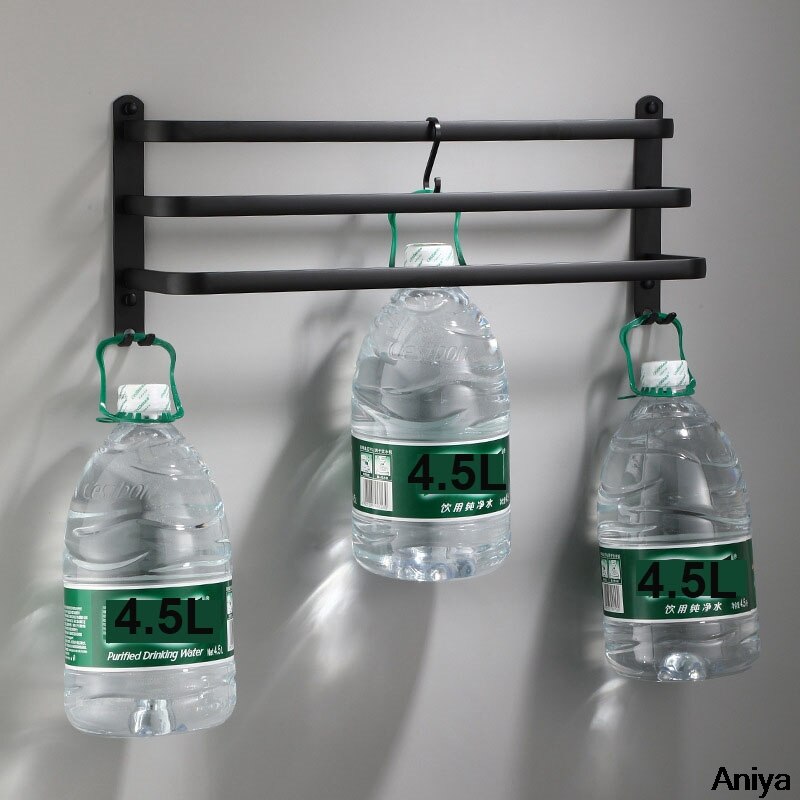 Badkamer Handdoekenrek Wall Mounted Handdoek Hanger Alle Zwarte Handdoek Houder 30-60Cm Handdoek Bar Keuken Handdoek Houder badkamer Accessoires