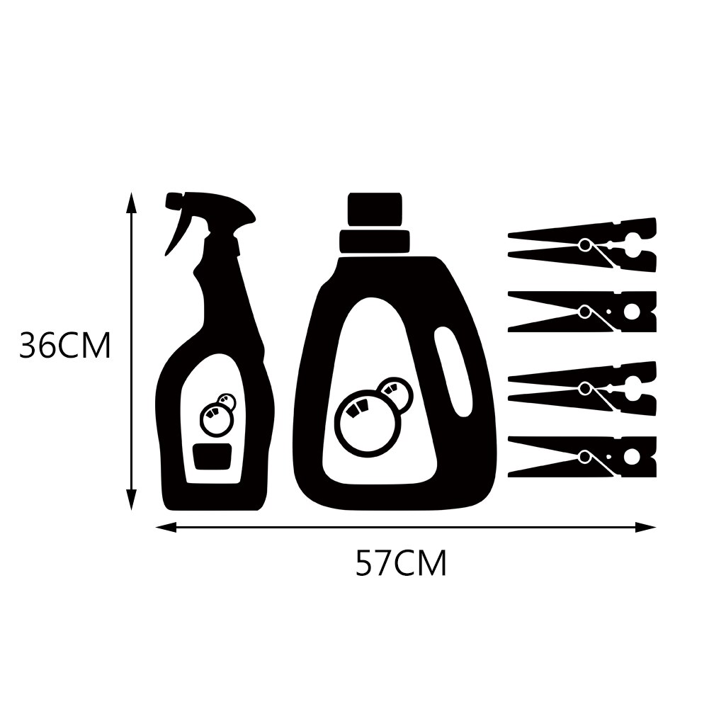 Buanderie Lessive Laundry Room Reminder Washing Quotes Signs Wall Sticker Decoration for Washing Utility Room Removable Decals: DW1992