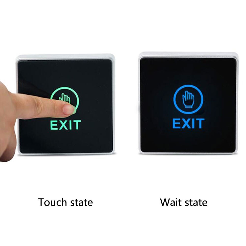 Touch Exit Button With LED Indicator 86mm x 86mm panel Door for access Control System for Home Security Protection