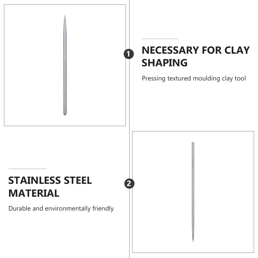 2 Pcs Stainless Steel Clay Modeling Needles Polymer Clay Modeling Tools