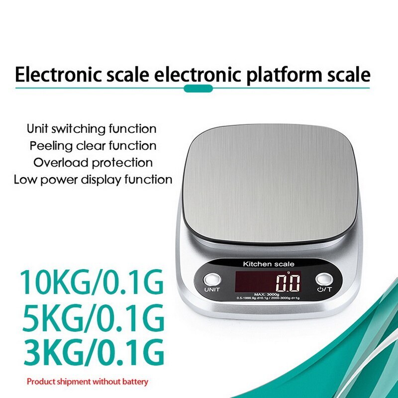 5kg/0.1g Kitchen Digital Food Scale Highly Accurate Weighing Food Scale Household Balance Cooking Measure Tool G/oz/ml/fl#