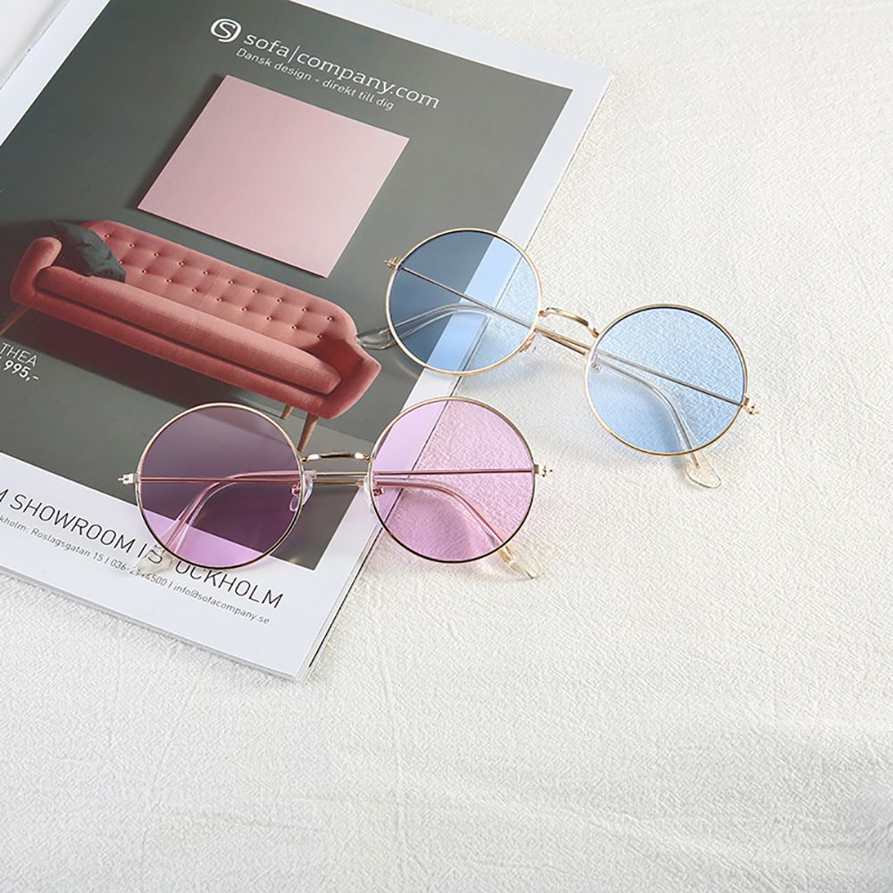 1 Pcs Sunglases Round Novelty Sunglasses Women Hip Hop Style Color Lenses Retro Glasses Summer Travel Trend Accessories
