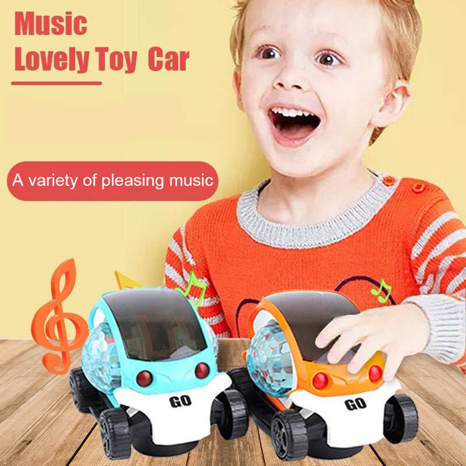 Plads kapsel bil med kølig belysning musik projektion lampe børn legetøj jul og år børn