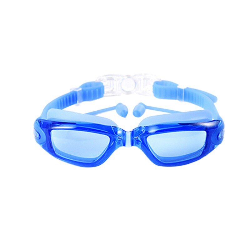 Outdoor Water Sport Waterdicht Anti-fog Zwemmen Bril Grote Frame met Siliconen Oordopjes Zwembril Eyewear: TL