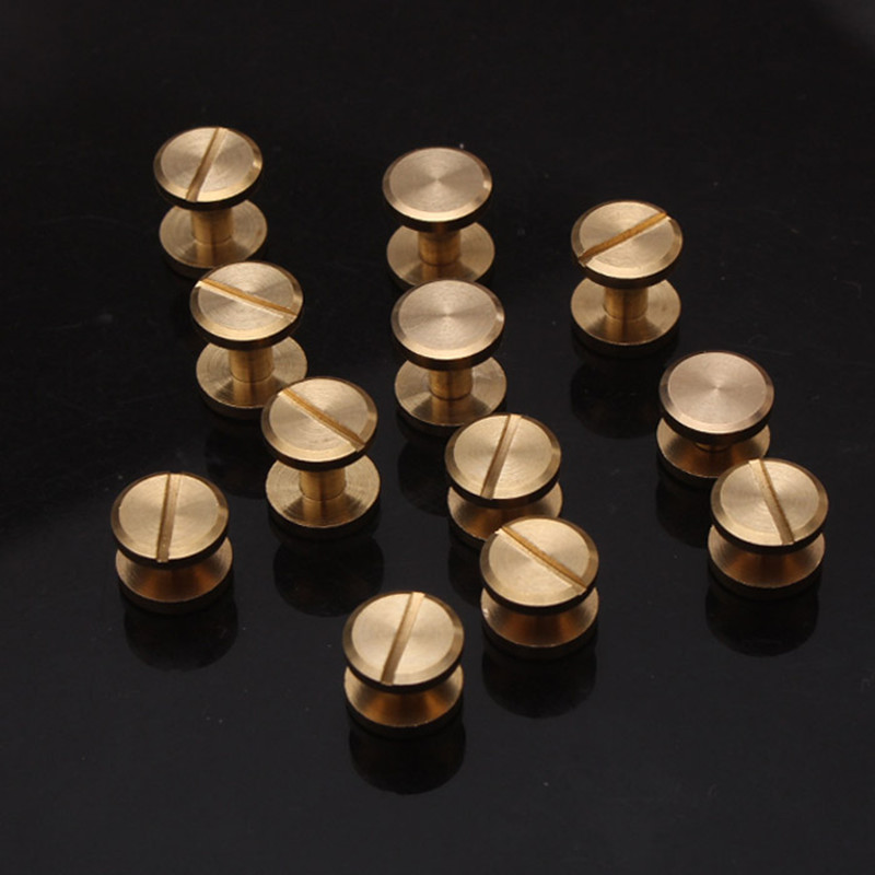 20 pçs bronze rebites parafusos de couro prego artesanato rebites carteira parafusos sólidos botões de pano unhas decorações diy scrapbooking álbum: 15mm