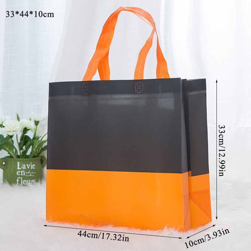 Shopping Bag Foldable Eco Bag Large Reusable Shopping Bag Tote Waterproof Fabric Non-woven Bag No Zipper: orange L