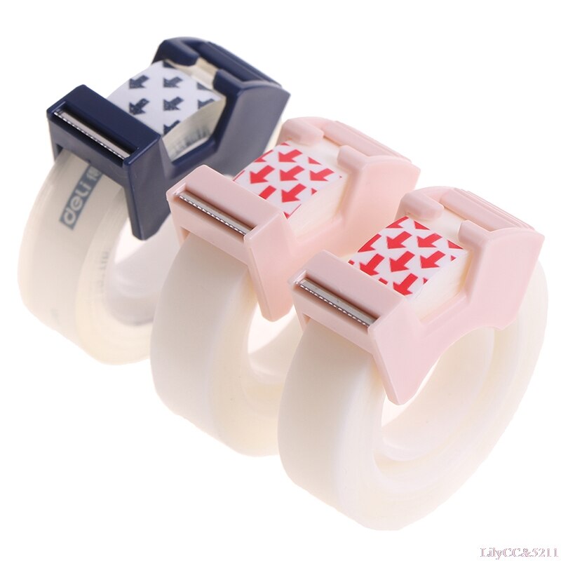 1Pc Transparante Kleine Tape 12Mm Plakband Met Snijgereedschap Beschrijfbare Onzichtbare Correctie Tape Briefpapier