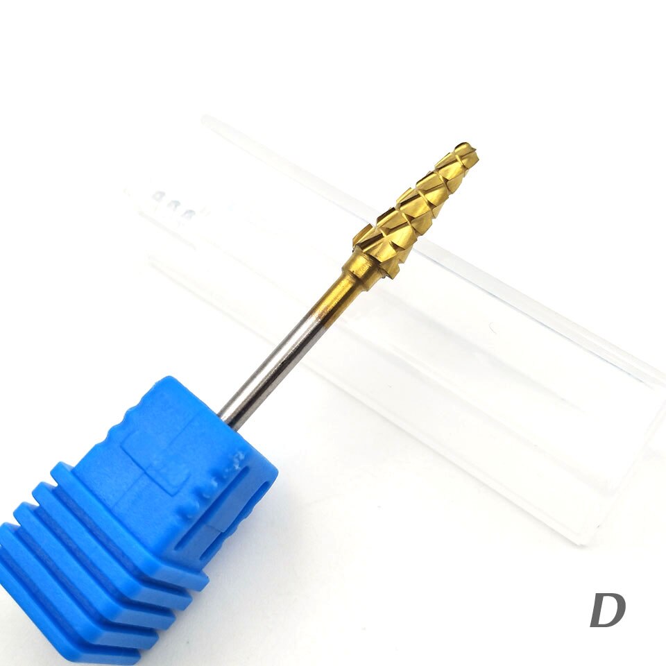 HYTOOS 9 tipos de brocas de carburo de tungsteno dorado, brocas rotativas para manicura, herramientas para uña accesorios, Cutter-HY10 de fresado
