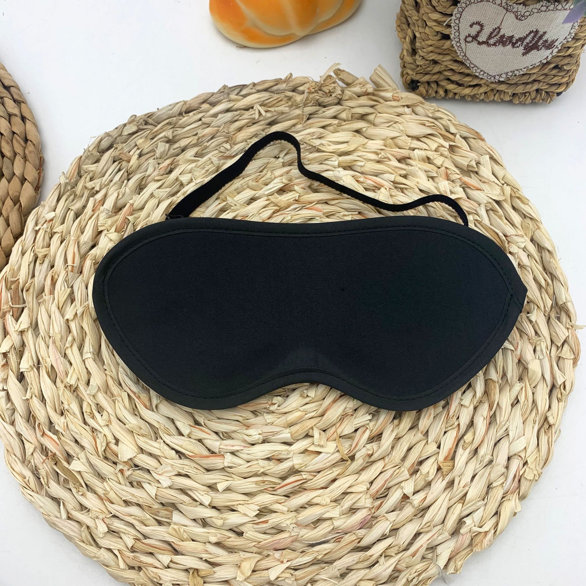 Slaapmasker 3D Antifaz Para Dormir Vrouwen Slaapmasker Ogen Bandage Eye Cover Night Blinddoek Voor Slapen Verstelbare Eyemask: Black