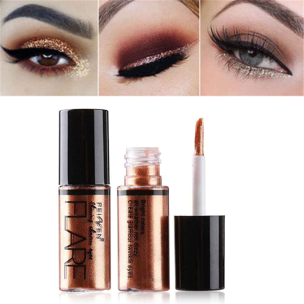 1pc langtidsholdbare vandtætte flydende øjenskygger metallisk glød glitter flydende eyeliner til kvinder fest makeup skønhed øje kosmetik