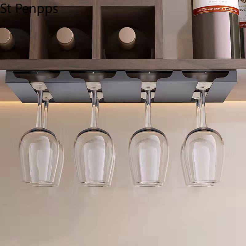 Estante para copas de vino debajo del gabinete, colgador de almacenamiento, organizador de Metal para Bar y cocina