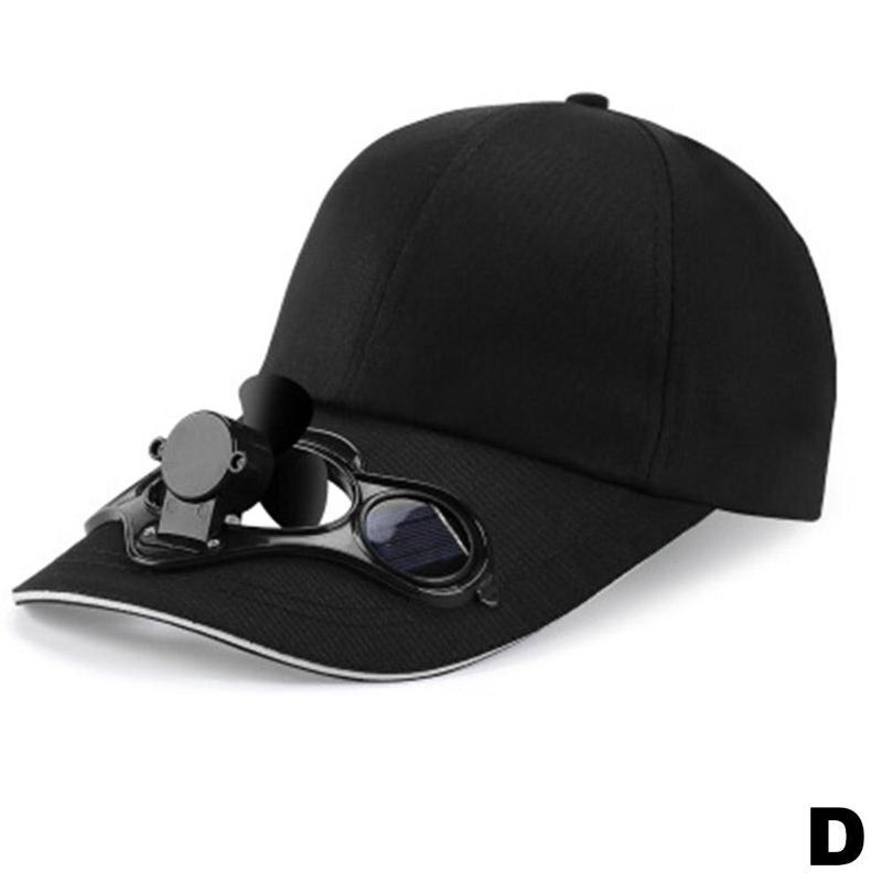 Gorra de béisbol con ventilador de Panel Solar para verano, gorro de béisbol con visera, N4T2: black
