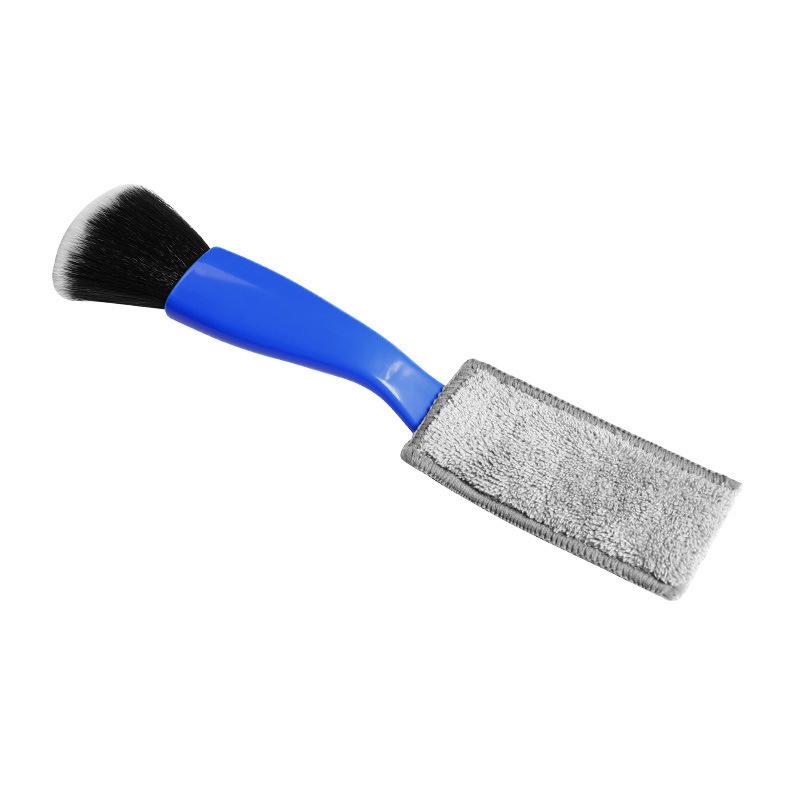 Car Interior Cleaning Brush Double Head Portable Dust Remover Tool for AC Outlet Dashboard Auto Maintenance: Blue