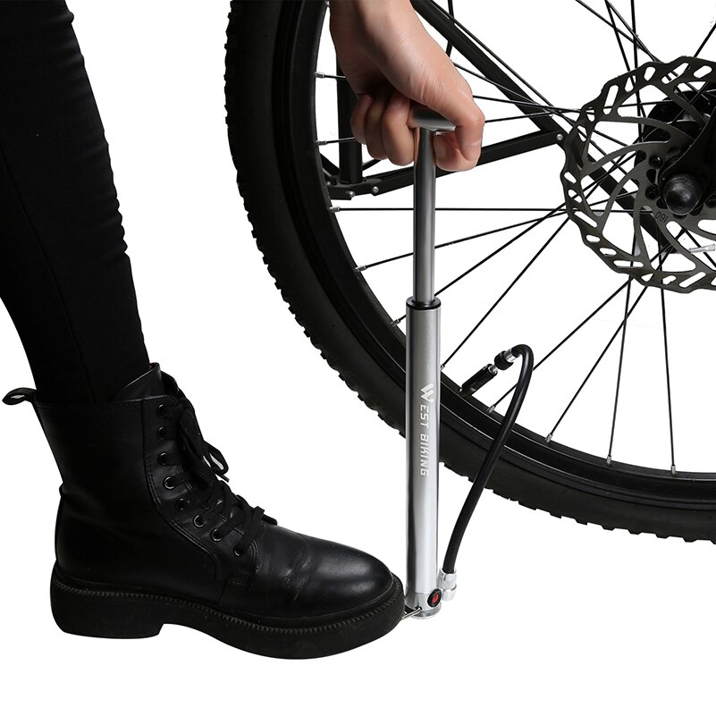West biking sykkel pumpe ultralett sykkel luft inflator 160 psi høytrykk fot sykkel pumpe schrader presta sykkel dekk pumpe