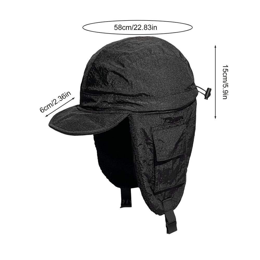 Chapéu caçador de inverno para homens e mulheres, chapéu de piloto à prova de vento com aba de orelha, chapéu de soldado ao ar livre, acessórios de fantasia à prova de frio: Branco