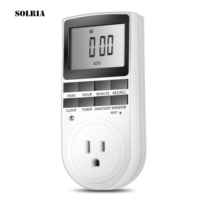 Digital Electric Timer Switch US 120V 60Hz 1800W 15A Plug Kitchen Timer Outlet LCD Big Screen Plug Save Power Timing Socket
