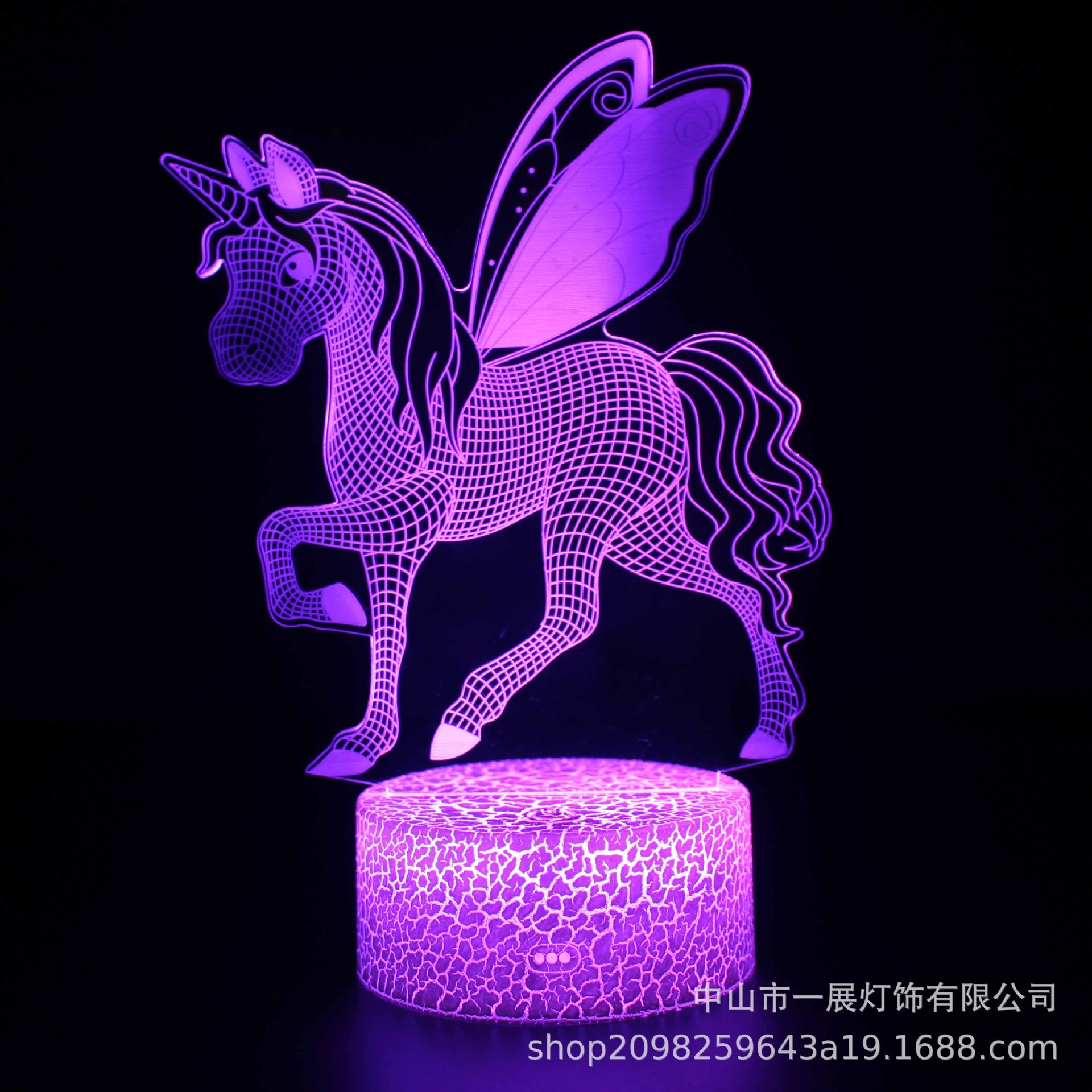 Eenhoorn Serie Kleurrijke Creatieve Diermodel Paard 3D Licht Led Klein Nachtlampje Tafellamp Visuele Licht