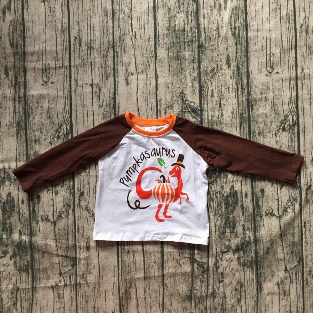 Girlymax Speciale Verkoop Van Thanksgiving Baby Meisjes Turkije Top Truck Dinosaurus Raglan Meisje Winter Top: 501891 C9-1-5 / 7