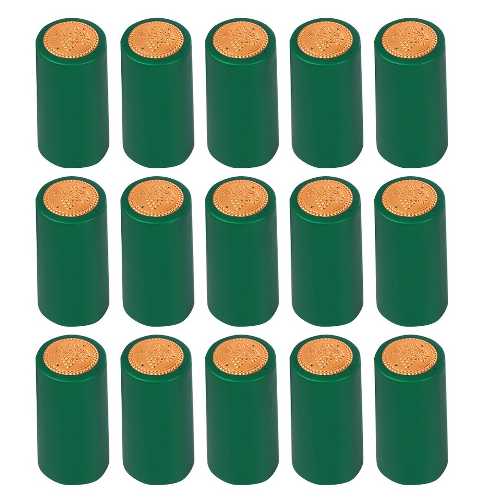 100pcs Heat Shrinkable Cap Bottle Film Bottle Cover Film: Green