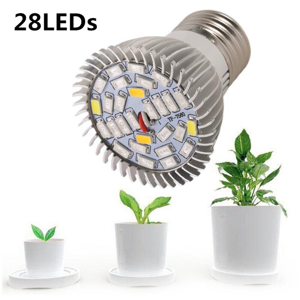 220v ledede vokselys 18 lysdioder 28 lysdioder fuldt spektrum  e27 e14 gu10 vækstlampe pære fitolampy phyto lamper til planter hydroponics