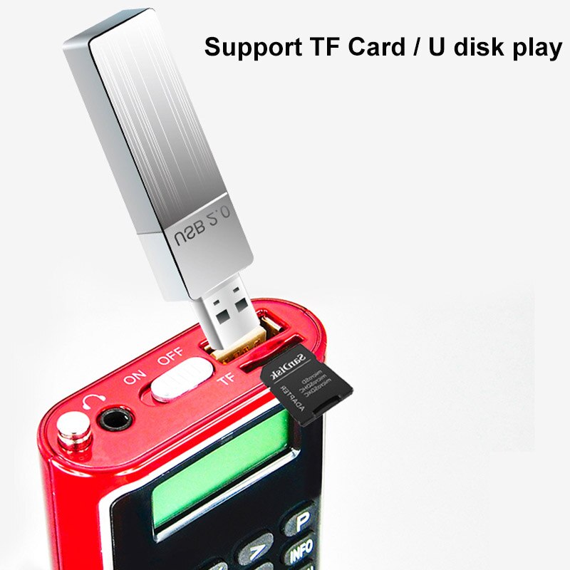 Portable DAB/DAB+ Radio Mini FM Receiver Loudspeaker with LED Display Support TF Card U Disk Automatic Channel Search Loop Play