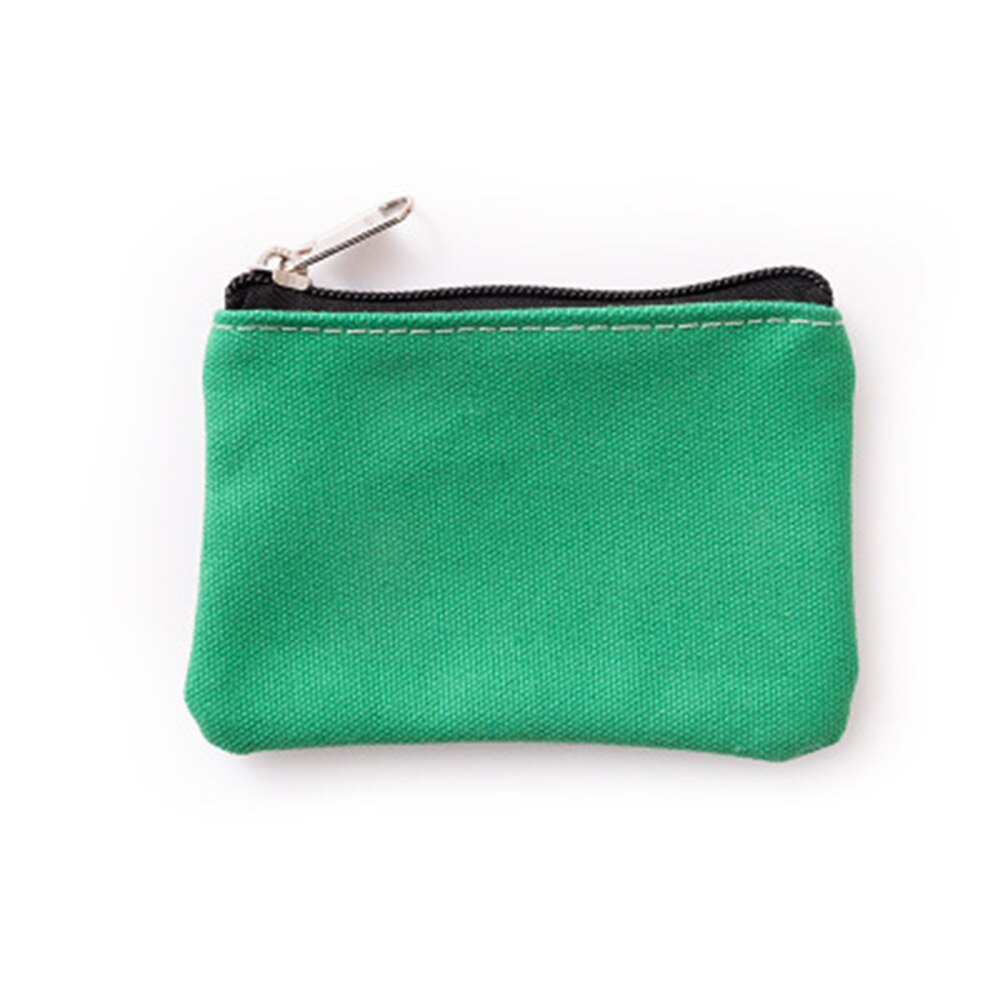 Small Canvas Zipper Pouches Cotton Cosmetic Bags Makeup Bags Cotton Canvas Coin Purse: green