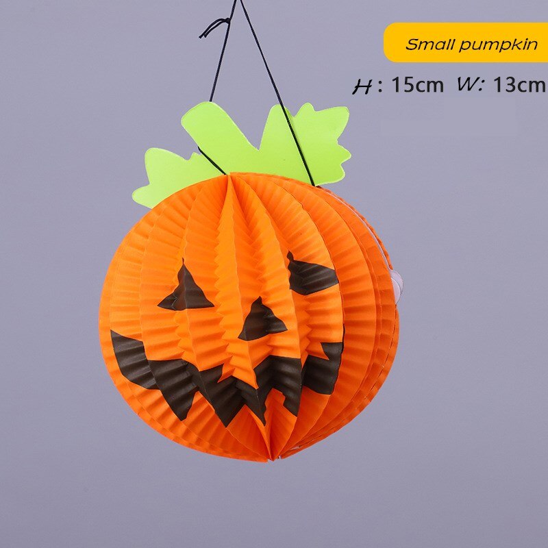 2 pc/ set halloween dekorationer bar rolig spöke fladdermus spindel pumpa lykta prydnad dekoration halloween festlokal layout rekvisita: Liten pumpa