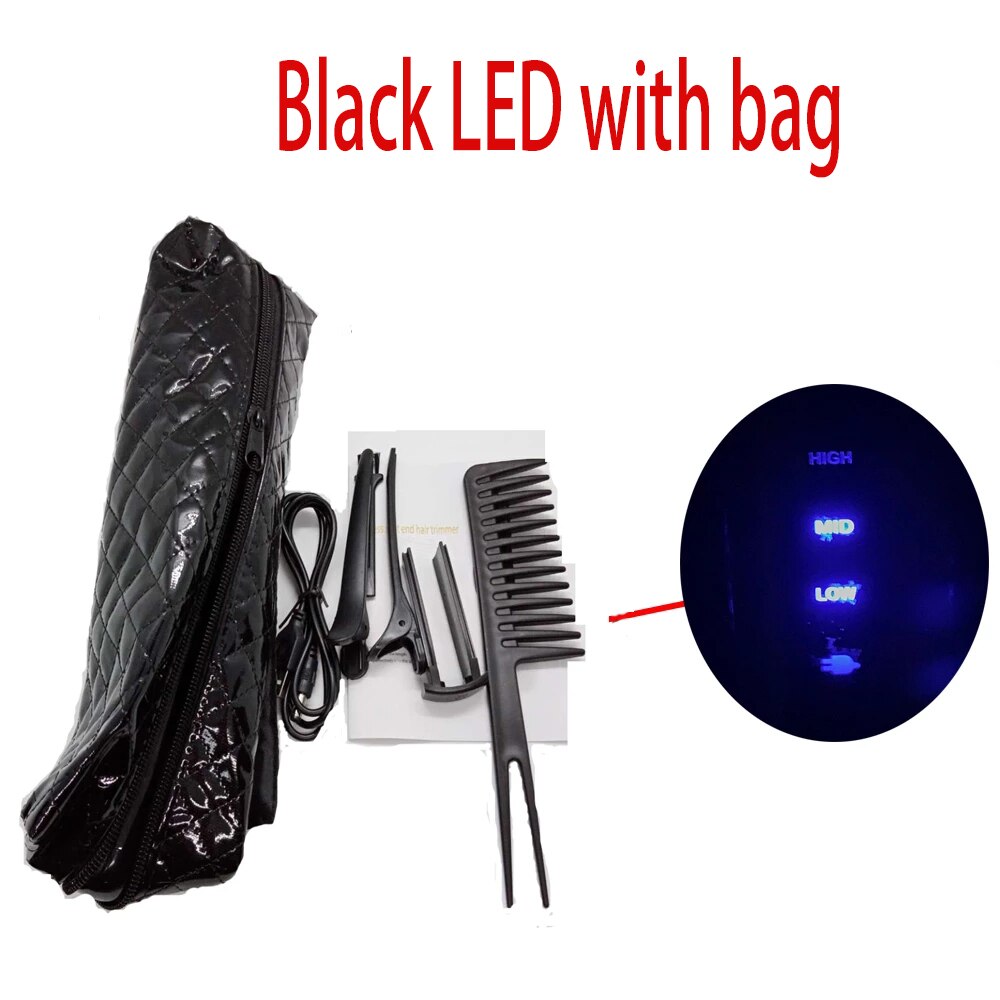 Hair Split Trimmer Hair Clipper USB Charging Split Trimmer Product Straightener Beauty Cutting Split hair cutter machine: black with bag