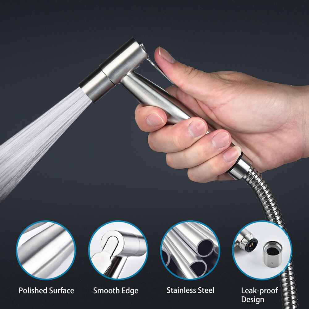 3x Handheld Bidet Sprüher - Edelstahl Mit Einziehbaren Schlauch Für Toilette