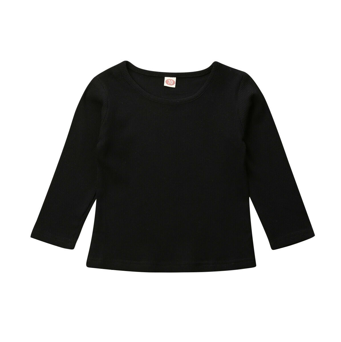 Herfst winter comfortabele baby baby t-shirt met lange mouwen solid warm top pasgeboren jongen meisje kleding: Black / 3M
