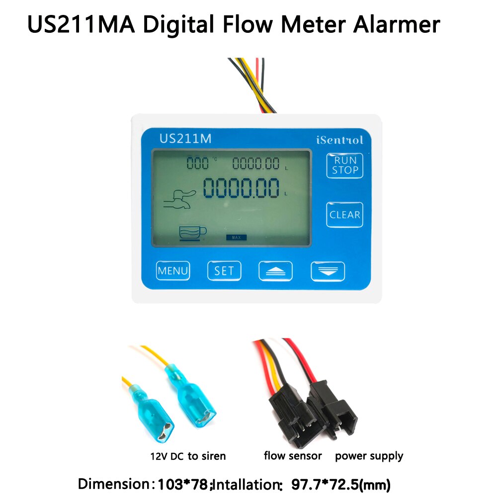 Us211ma vand flowmåler totalizer alarmer og sus 304 uss -hs20ta væske flow senor turbine flowmåler 10-200 lpm  g2 &quot; bspp dijiang